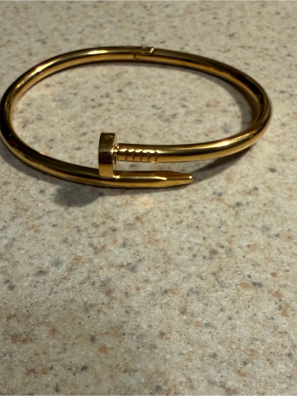 Henri Bendel Gold Tone Nail Bangle Bracelet Signed Rare Discontinued